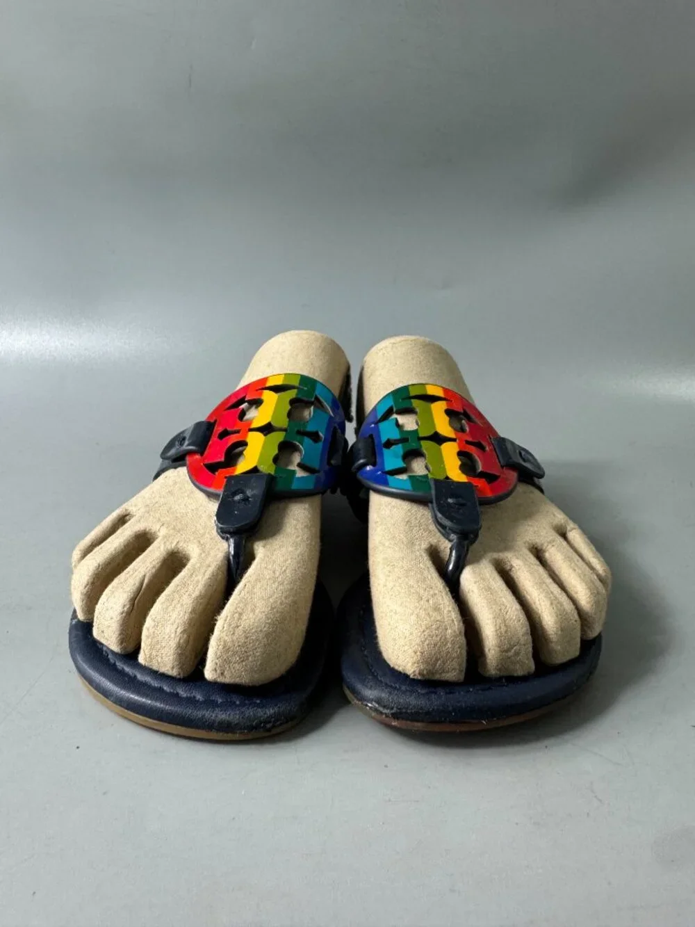 Tory Burch Miller Rainbow Flat Sandals Sz 6.5
